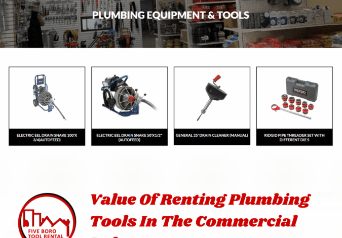 Renting Plumbing Tools